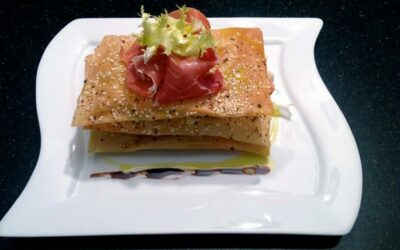 Millefeuille vom Serrano-Schinken