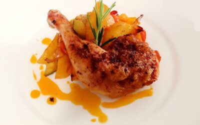 Pouletschenkel mit Ofengemüse