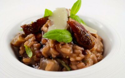 Rotwein Risotto mit Feigen