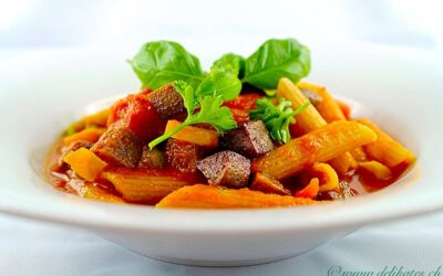 Lupinen-Rezept – Vollkorn Penne  mit Lupinenschnitzel, Erbsen und Fenchel