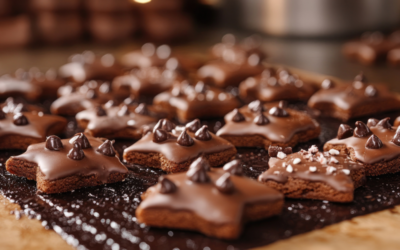 Schokoladen-Lebkuchen-Sterne Rezept mit Zimtsahne