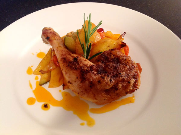pouletschenkel_600x448 Pouletschenkel mit Ofengemüse Rezept